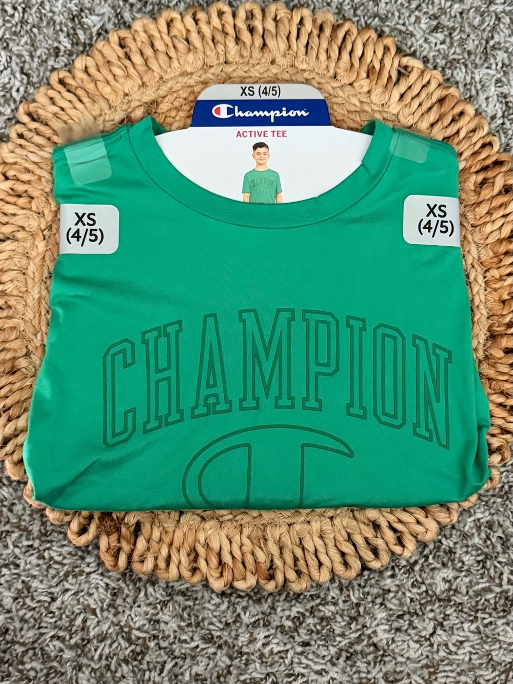 Champion Kids Green Short Sleeve Active Tee